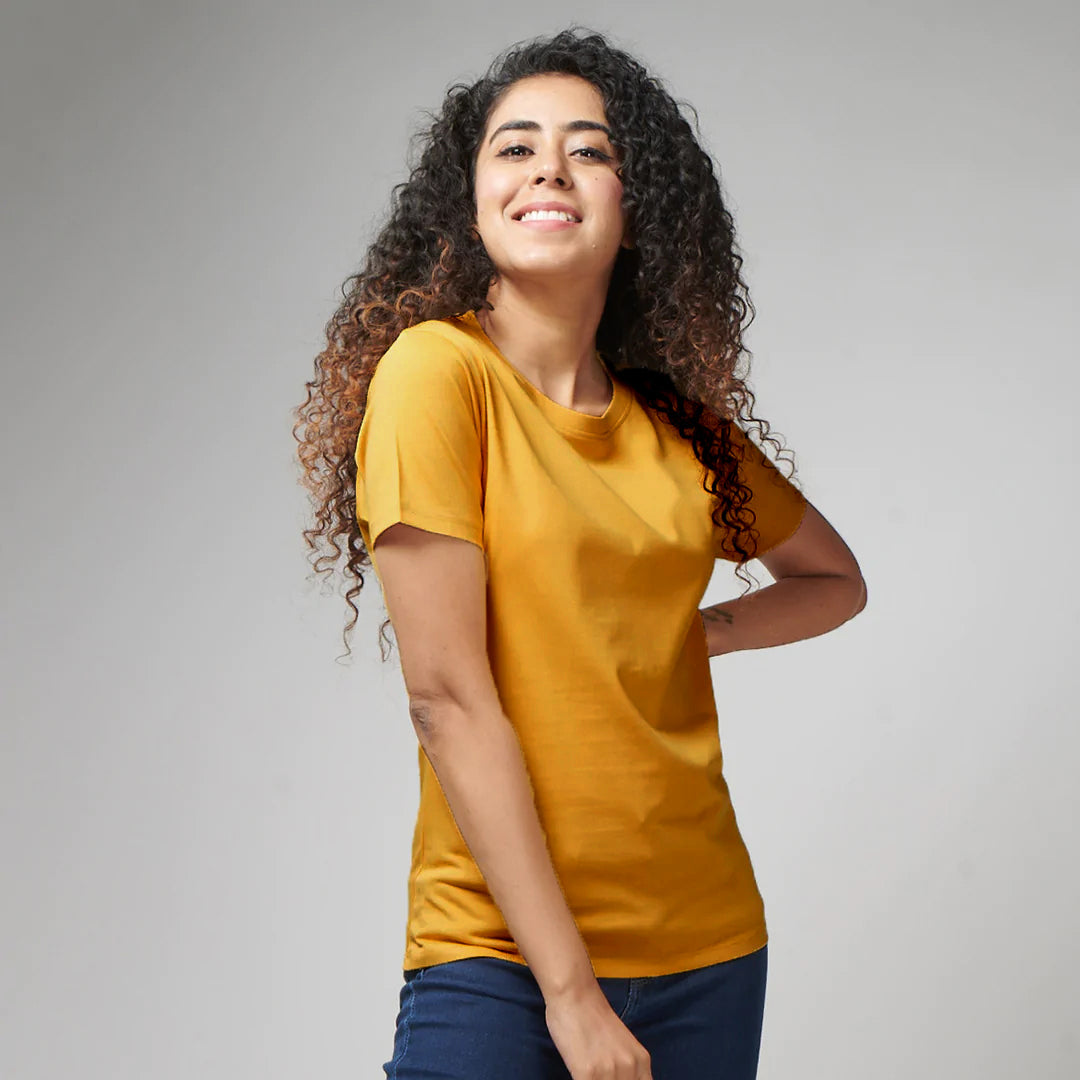 Half Sleeves T-Shirt - Mustard