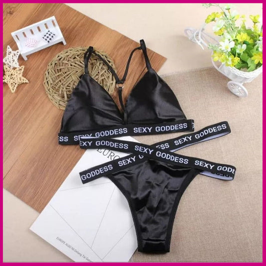 Softy Wear Brief Bralette Bikini Set black color  top quality b ra price in pakistan