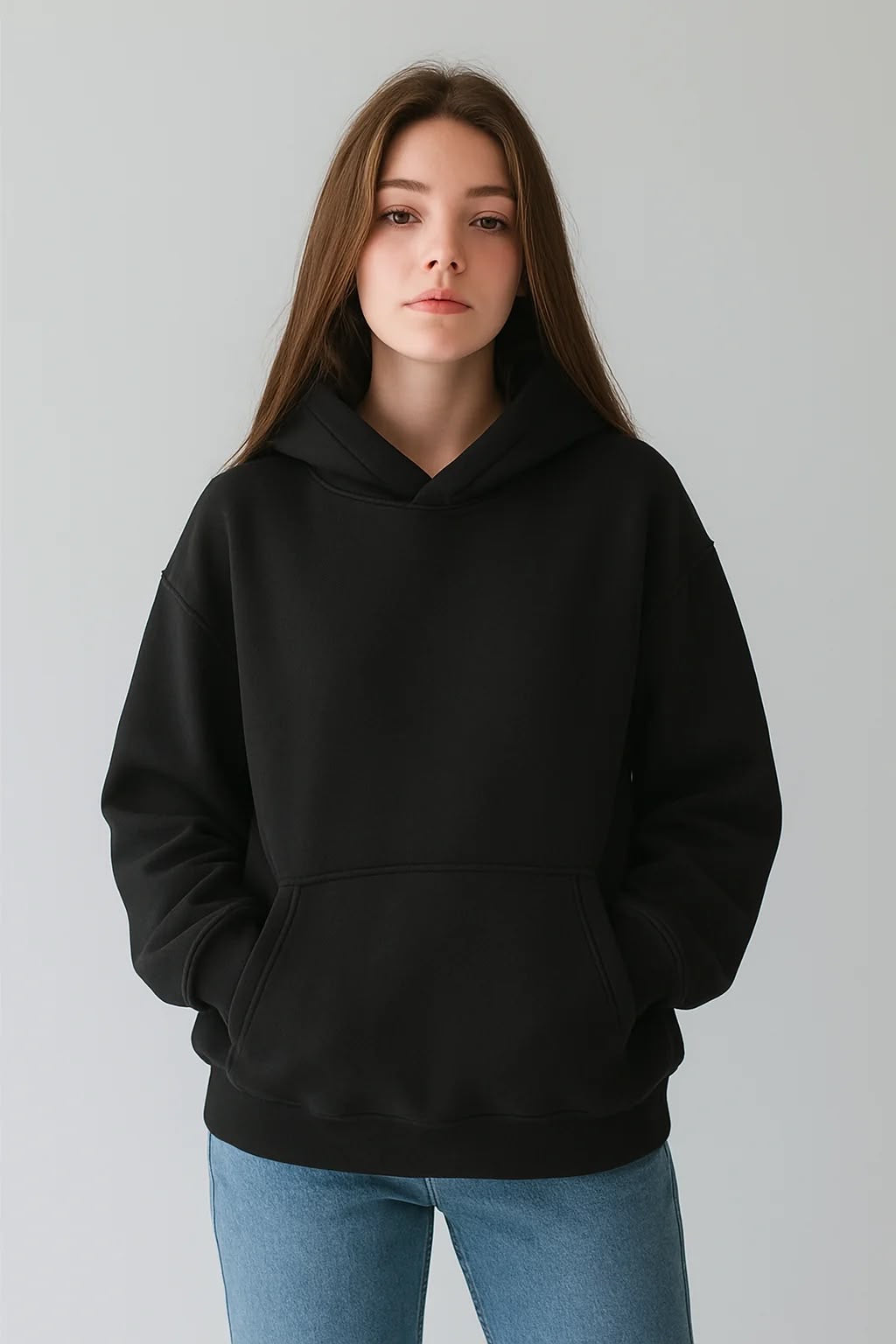 Plain Black Hoodie for women’s