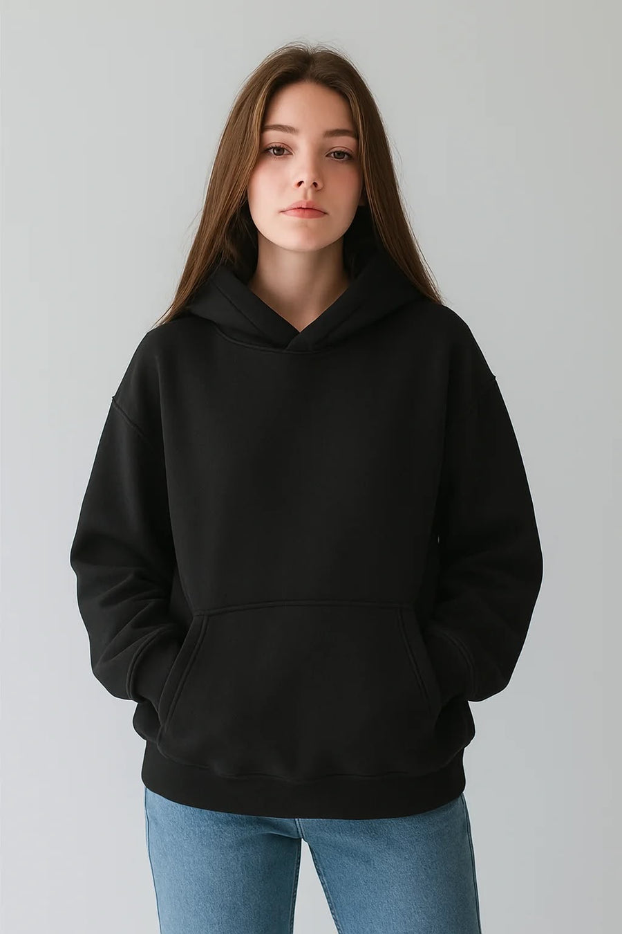 Plain Black Hoodie for women’s