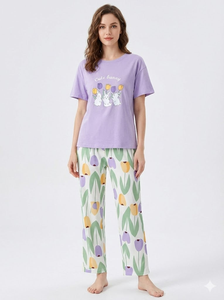 Cute Bunny Printed Night Suit