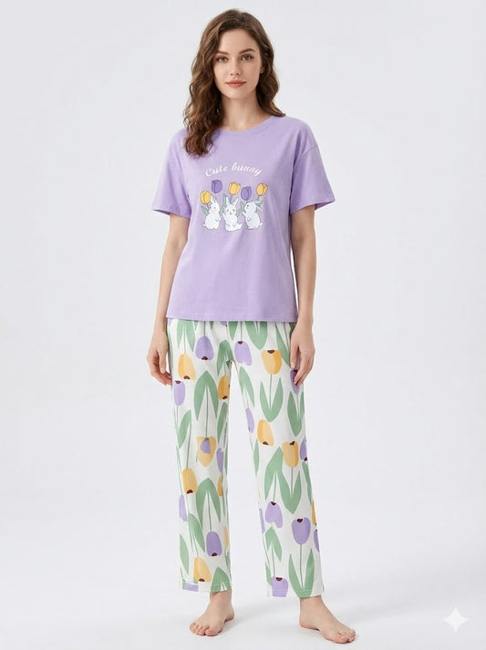 Cute Bunny Printed Night Suit