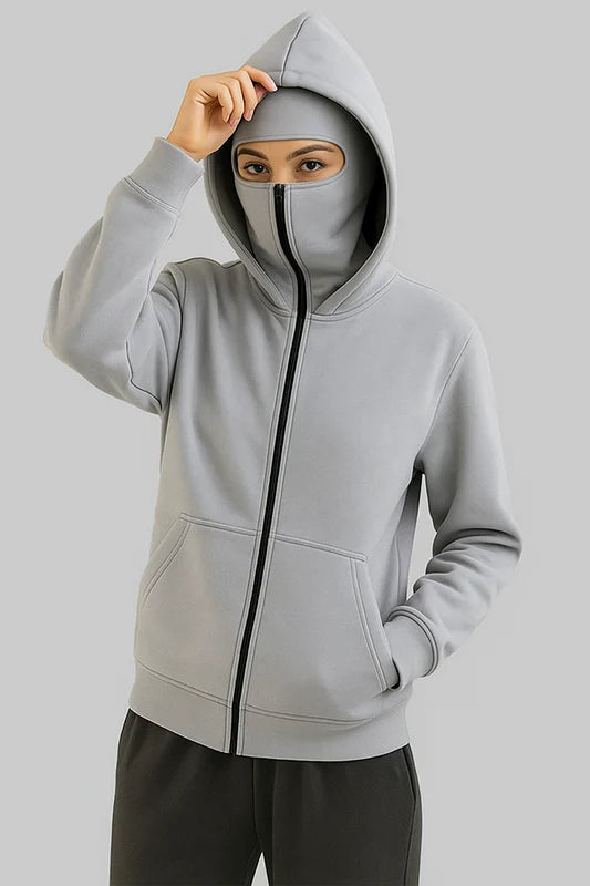 Women's Ninja Zipper Hoodie - Grey