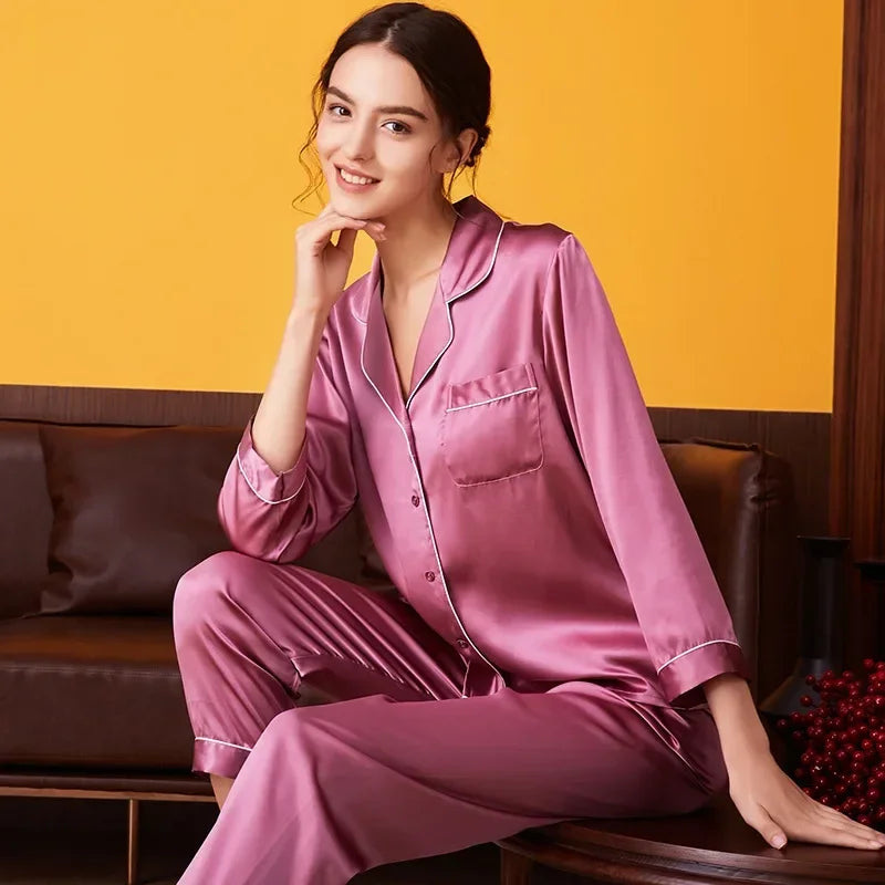 Silk Night Suit - Tea Pink