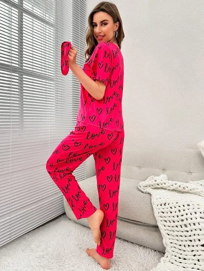 LOVE HEART PRINTED NIGHT SUIT (PINK)