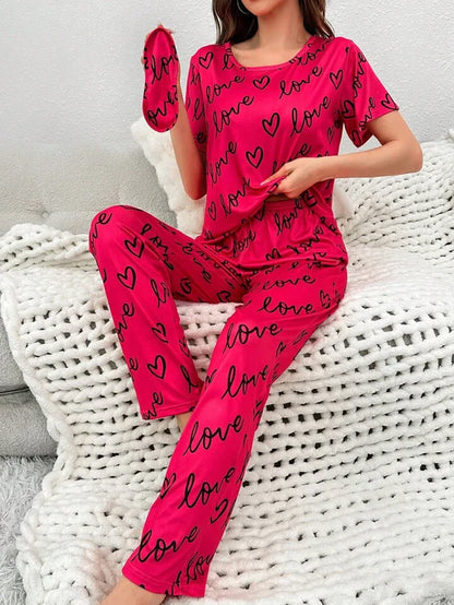 LOVE HEART PRINTED NIGHT SUIT (PINK)