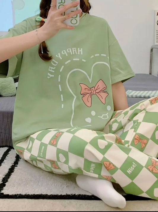 11.11 Sale Happy day printed Night suit