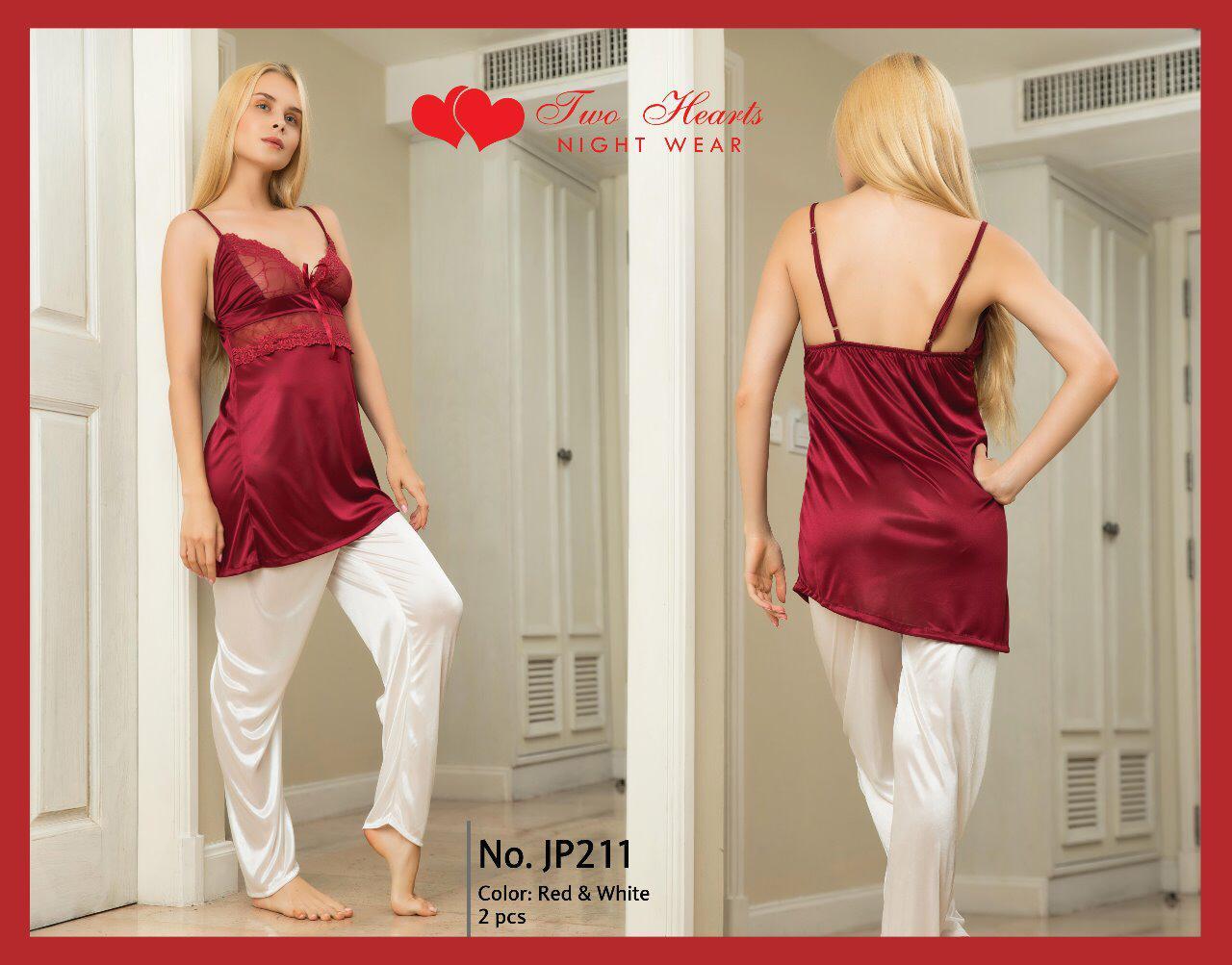 TNW Pluto - Sleeveless Ceder Strap Night Suit red color nighty