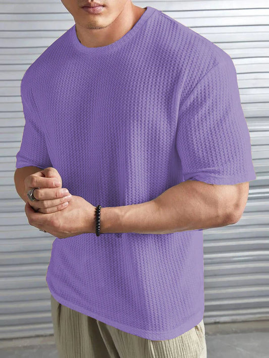 Lilac Waffle Knit -DROP SHOULDER