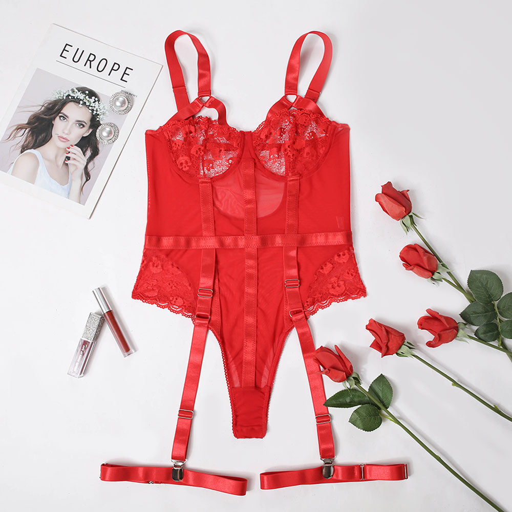 Softy Wear Cinoon Hot Lace Embroidered Pushup Tight Corset sexy red color tight corset for fun night price in pakistan