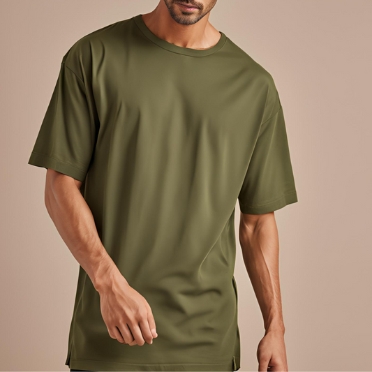 Moss green Drop Shoulder