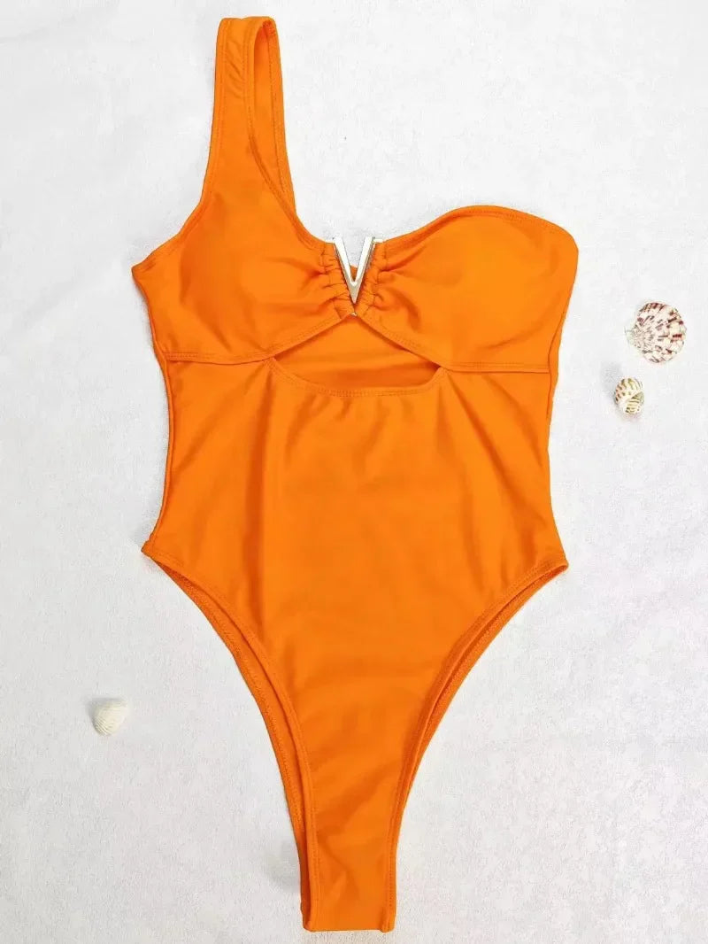 Softy Wear Rust Orange One piece Bikini Swimsuit