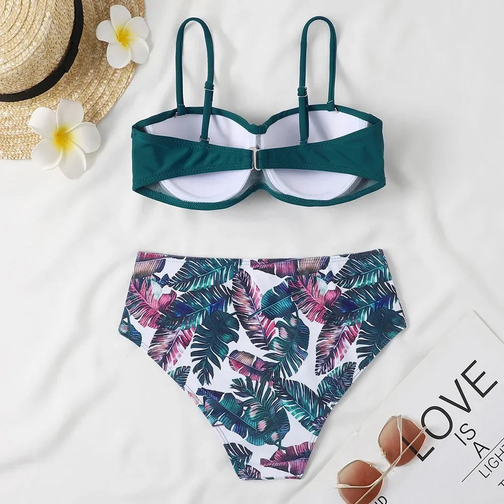 Sexy Hot Floral Printed Padded Bikini set for women 