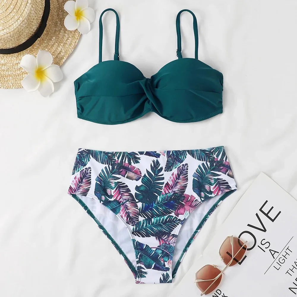 Floral Printed Padded Bikini set for women 