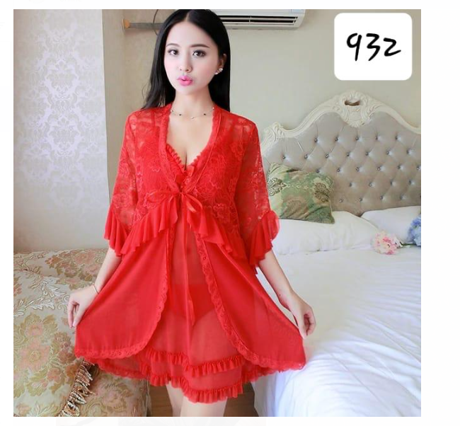 Softy Wear Tweet Fancy 3pcs Transparent Nightgown set