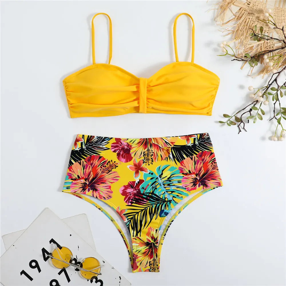 Floral Printed Padded Pushup hot Bikini set for women 