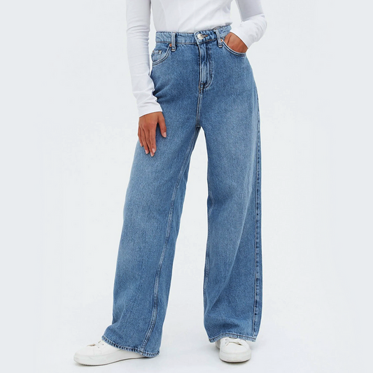 Mid Blue Wide Leg Jeans