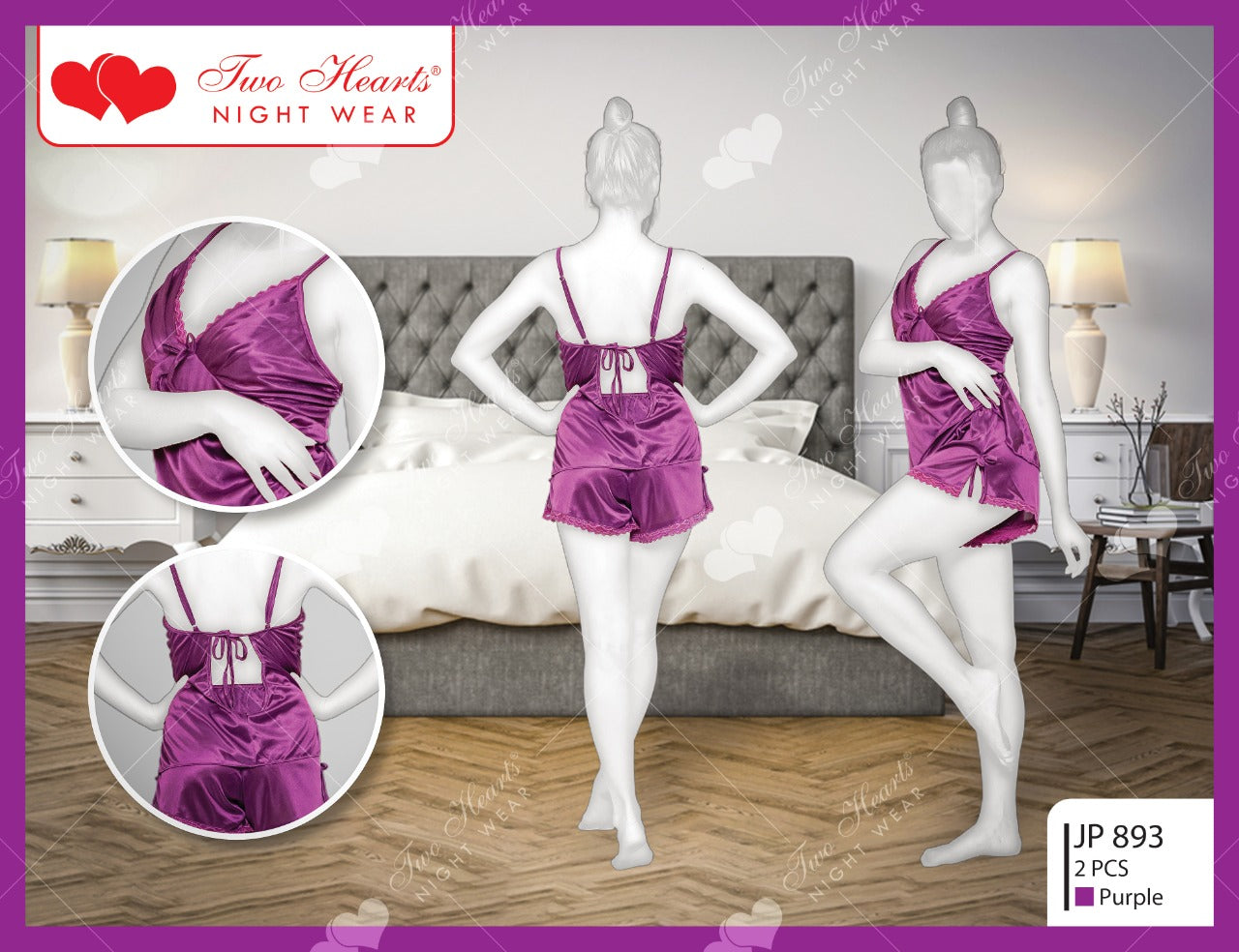 TNW 2 Piece Inner Top and Short Silk Cami Set sexy undergarments for women and ladies price in pakistan