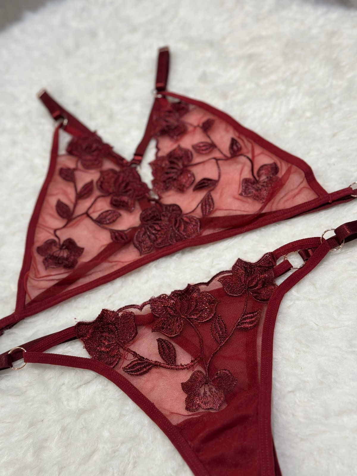 Softy Wear Spot Flowers Embroidery Bikini red color best quality sexy br a price in pakistan