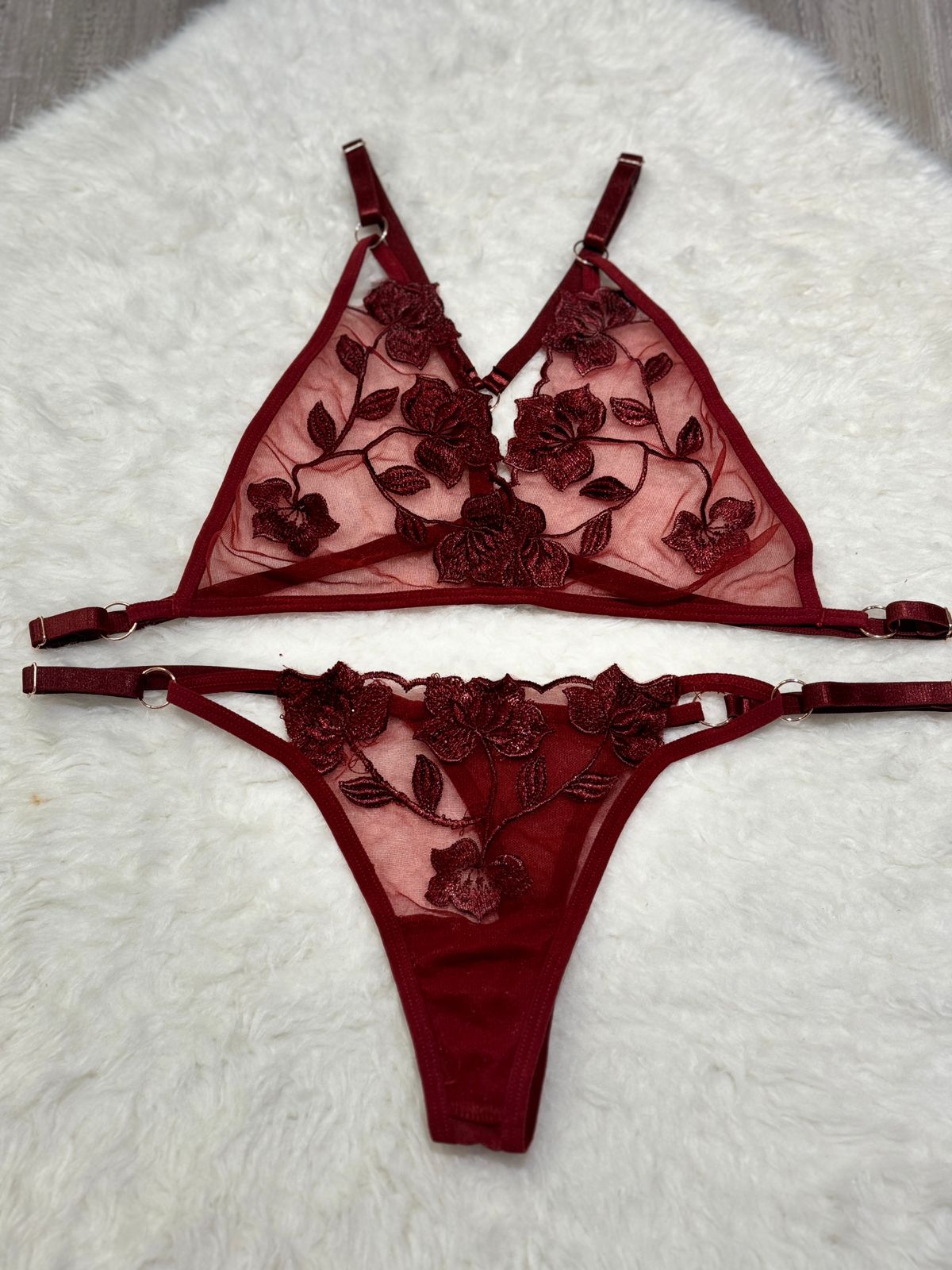 Softy Wear Spot Flowers Embroidery Bikini maroon color best quality sexy br a price in pakistan