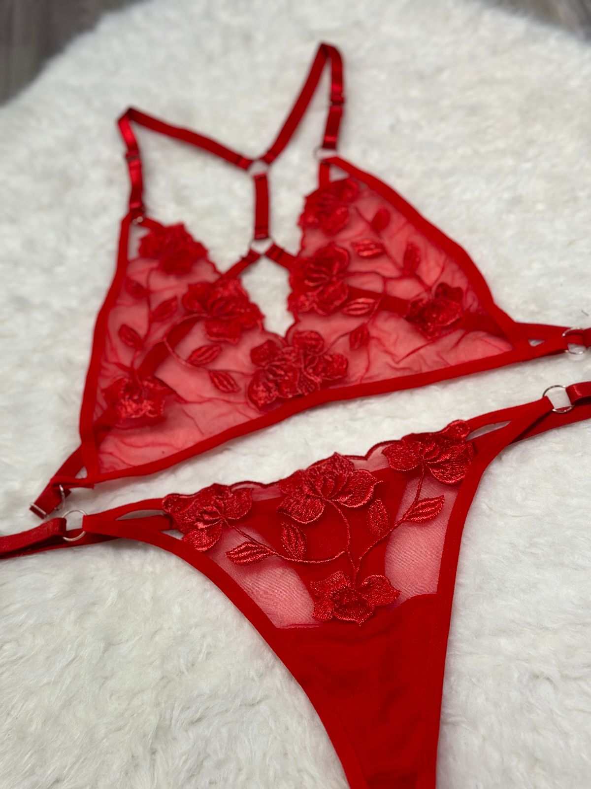 Softy Wear Spot Flowers Embroidery Bikini red color best quality sexy br a price in pakistan