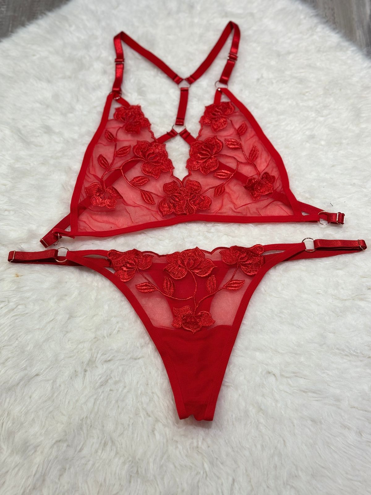 Softy Wear Spot Flowers Embroidery Bikini red color best quality sexy br a price in pakistan 