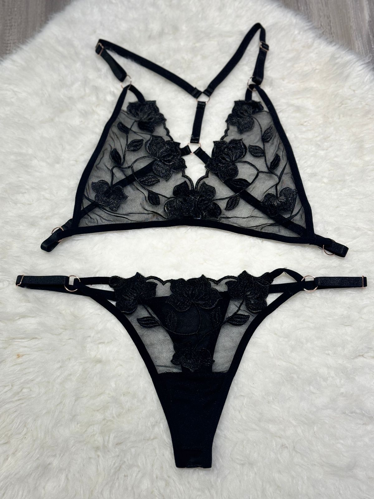 Softy Wear Spot Flowers Embroidery Bikini black color best quality sexy br a price in pakistan