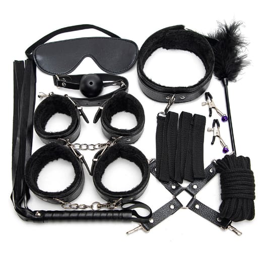 Softy Wear Women Faux Leather black color Bondage Set faux leather material for fun prise in pakistan