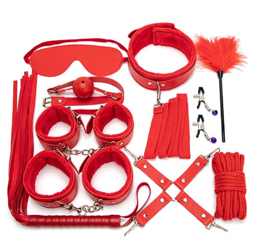 Softy Wear Women Faux Leather red color Bondage Set faux leather material for sexing time price in pakistan