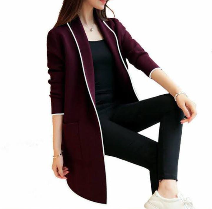 Lapel Casual Long - Maroon