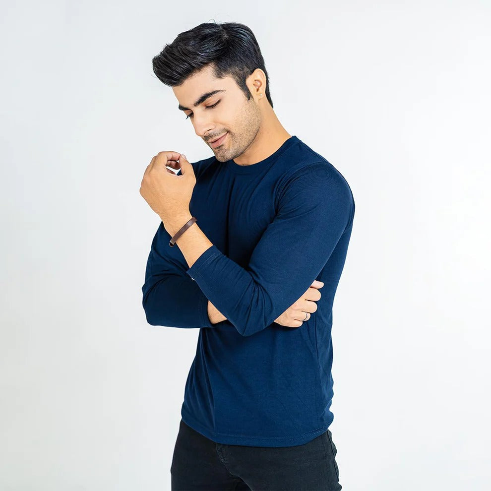 Full Sleeves Tees For Men - NAVY BLUE