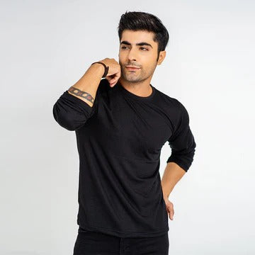 Full Sleeves Tees For Men - BLACK