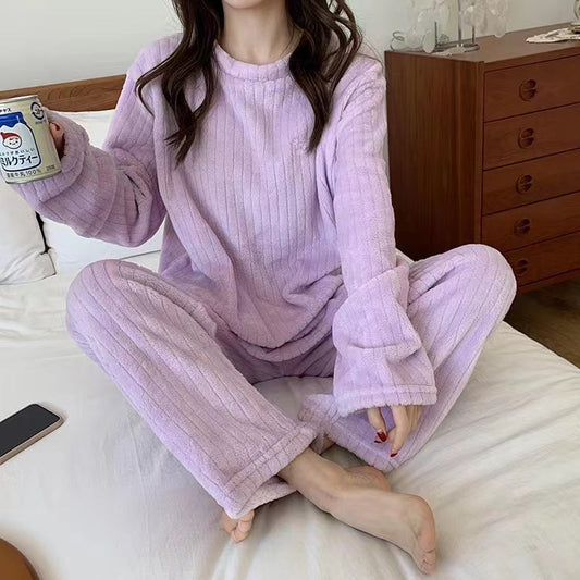 Velvet Cuddle Fleece Pajama Suit - Lilac Purple