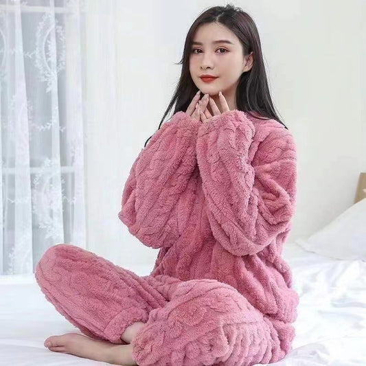 Cloudy Comfort Fleece Pajama Suit -Pink