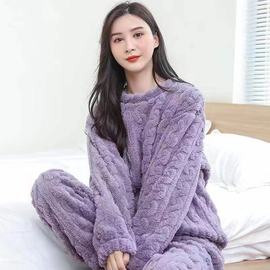 Cloudy Comfort Fleece Pajama Suit - Purple