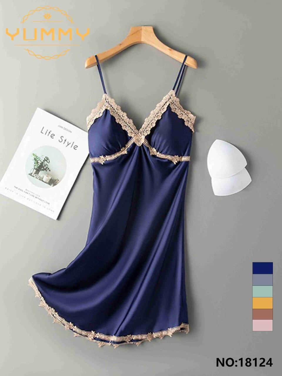 TNW Leona Silk Padded Long Sleepwear Lingerie