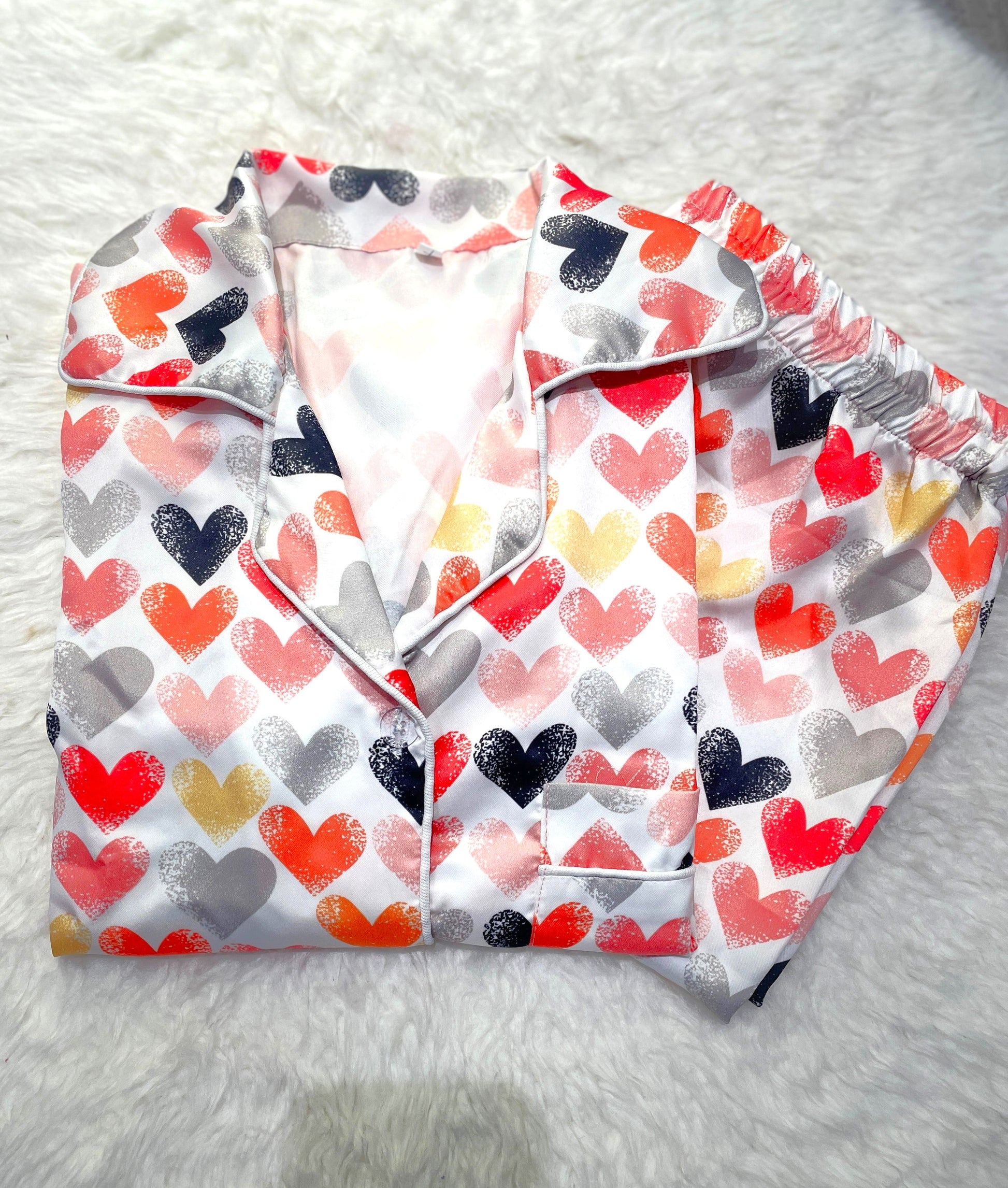 TNW Galaxy Pajama Suit Printed Multi Hearts