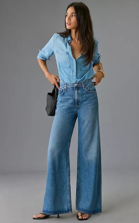 Light Wash Wide Leg Jeans