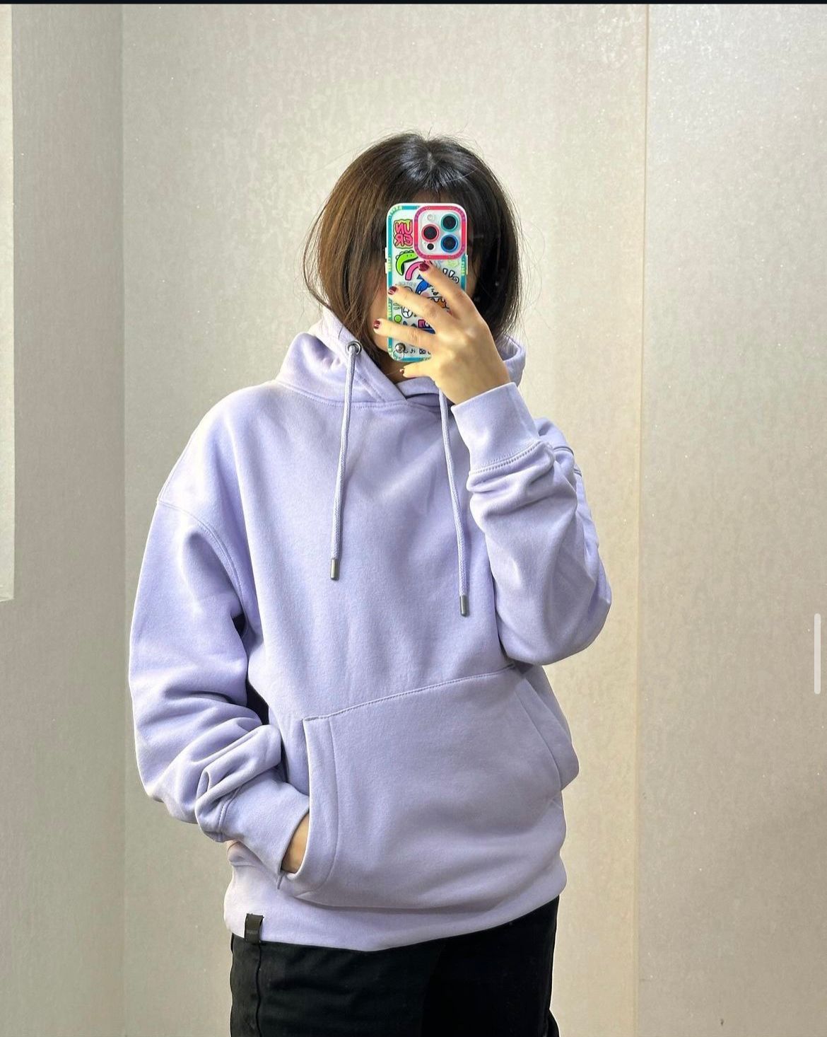 PLAIN HOODIE - LILAC