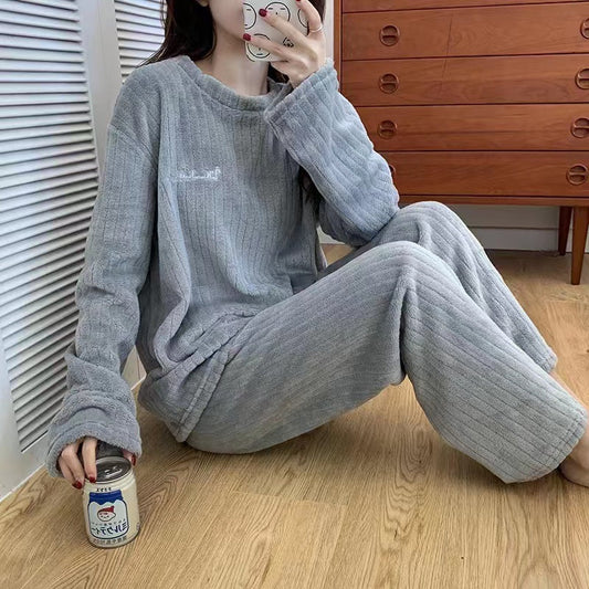 Velvet Cuddle Fleece Pajama Suit - Grey