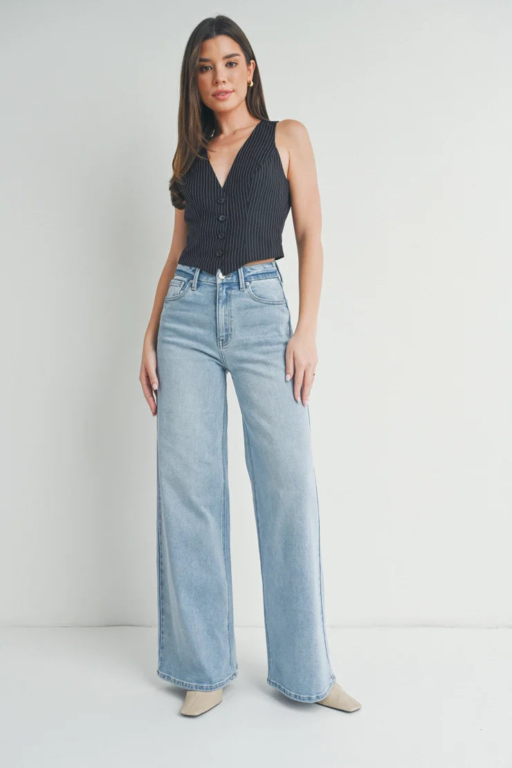 Stretchable Wide Leg Jeans For Women