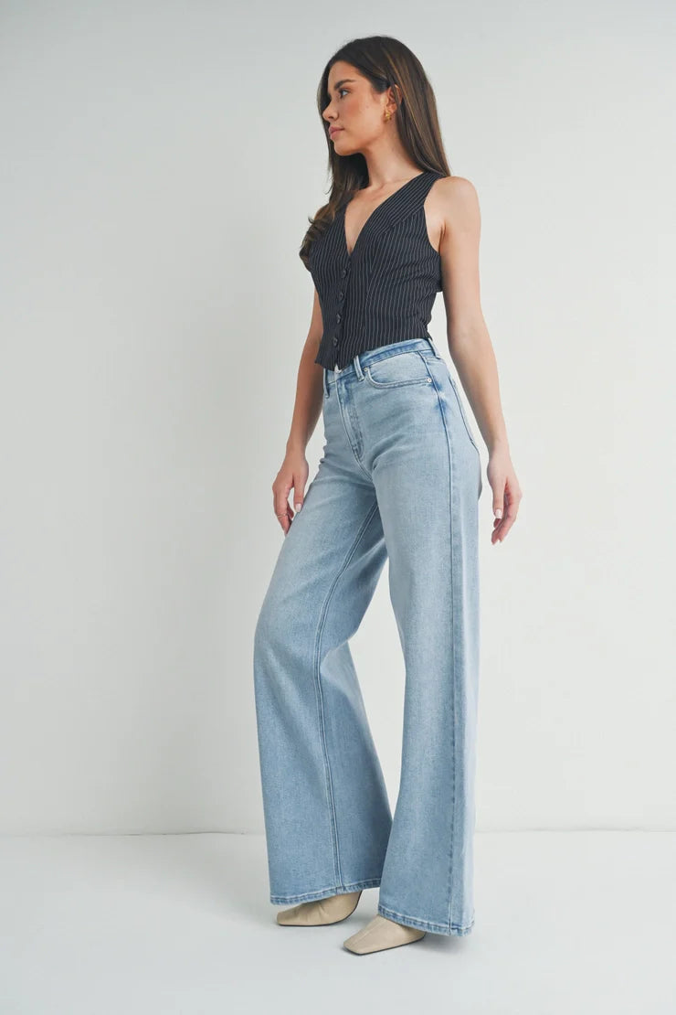 Stretchable Wide Leg Jeans For Women