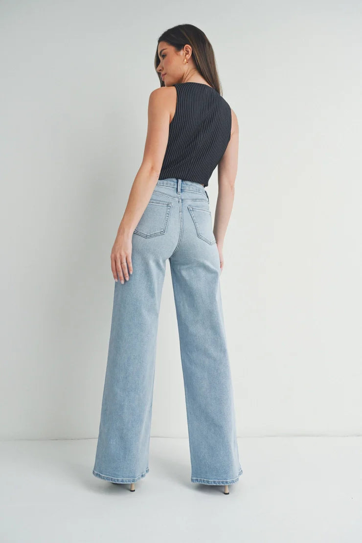 Stretchable Wide Leg Jeans For Women