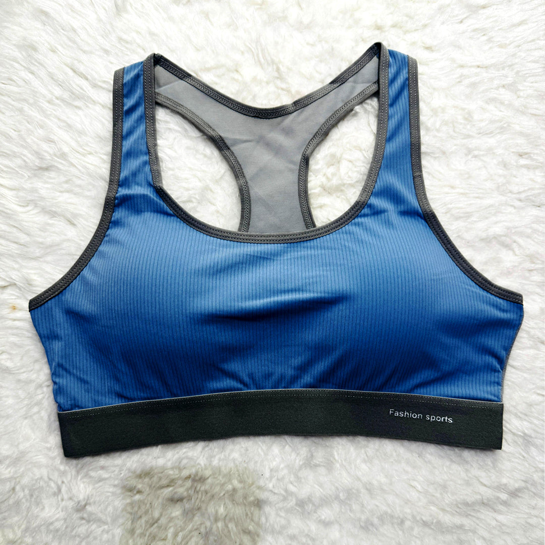 Softy Wear Flip Pushup blue color  Sports Bra a premium quality gym br a with elastic br a price in pakistan 