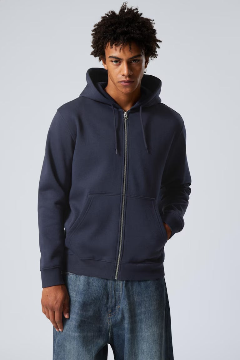 Men's Zipper Hoodie High Premium- NAVY