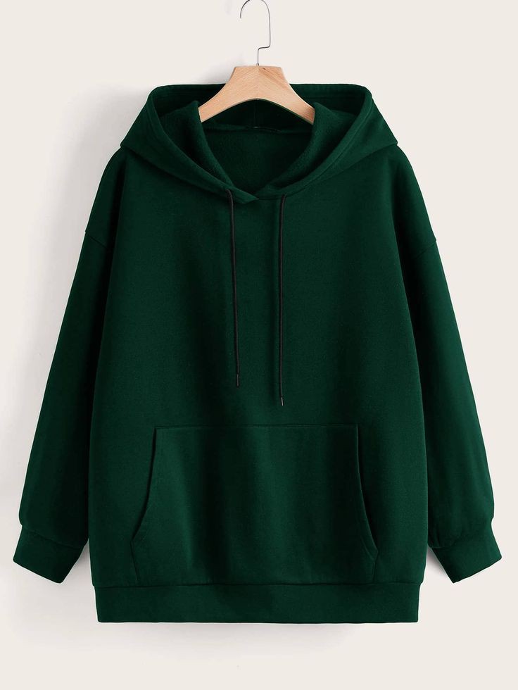 Plain Dark Green Kangaroo Hoodie