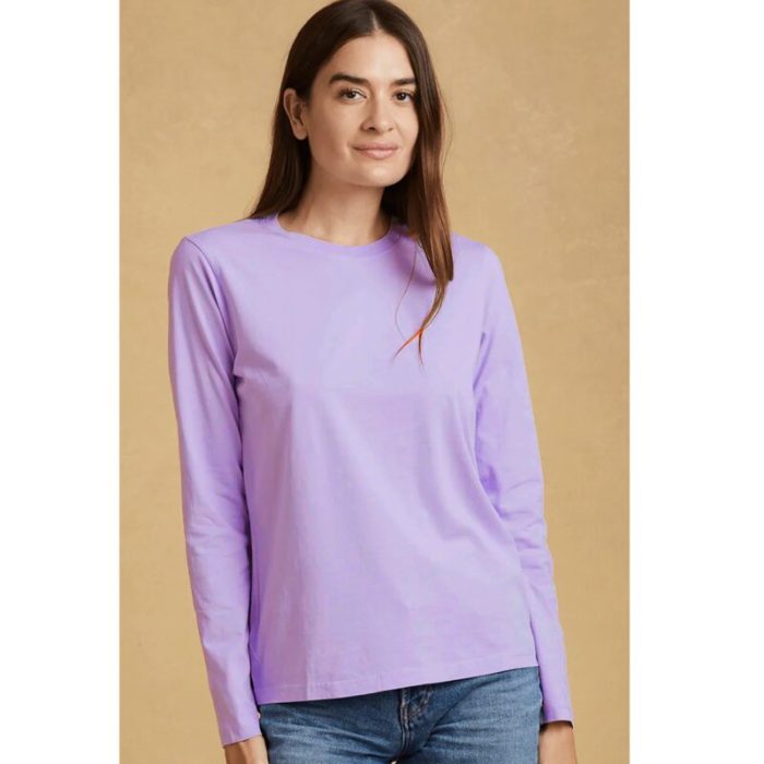 Basic Lilac Purple Full Sleeves T-Shirt =