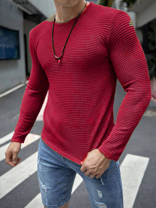 Full Sleeves Waffle Knit - Maroon