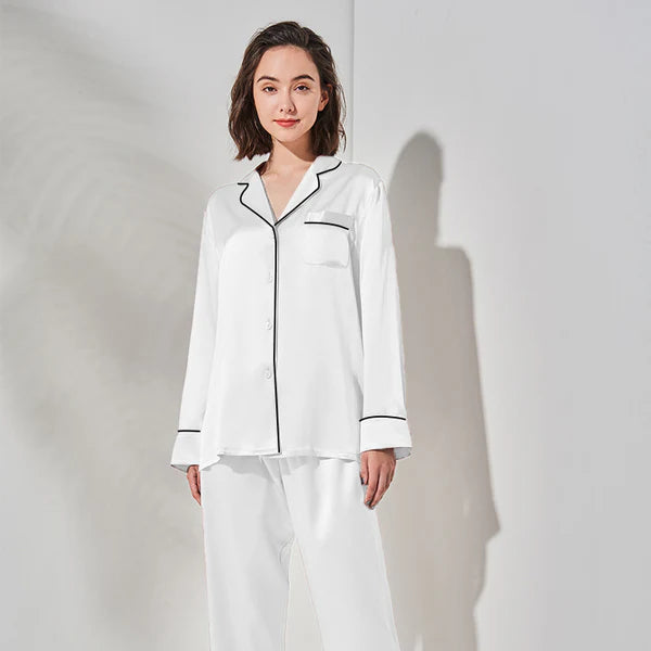 Silk Night Suit -White