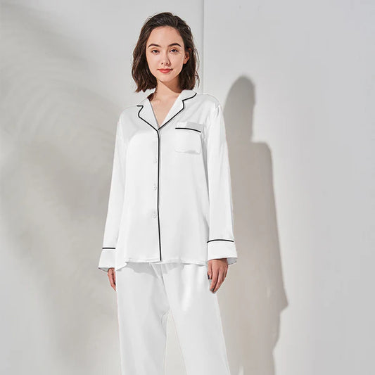 Silk Night Suit -White